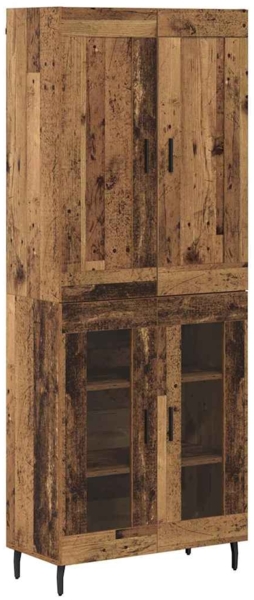 vidaXL Highboard 2 pcs Altholz Engineered Wood und Glas 3403186