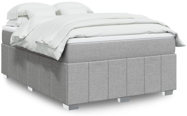 vidaXL Boxspringbett mit Matratze Hellgrau 140x190 cm Stoff 3285470