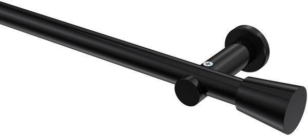 Gardinenstangen-Set Platon Sitra 120 cm, 1-läufig (ohne Ringe), 20 mm Ø Schwarz