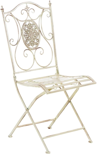 CLP Gartenstuhl Sibell  Eisen, klappbar, verzierter Jugendstil,antik-creme