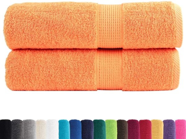 vidaXL Premium-Duschtücher SOLUND 2 Stk. Orange 70x140 cm 600 g/m² 137380