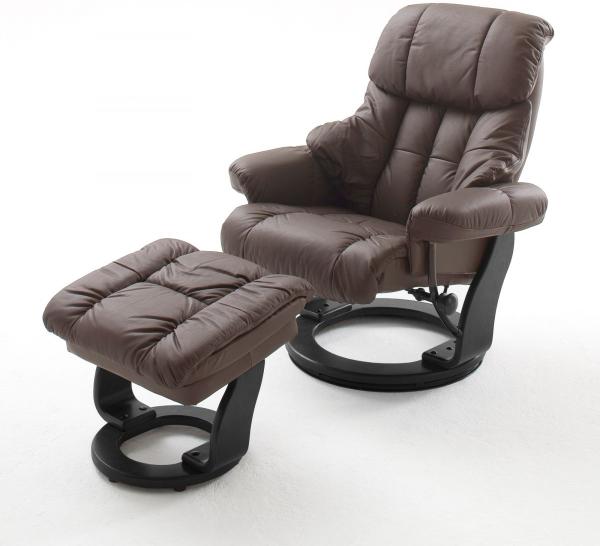 Relaxsessel mit Hocker CALGARY, braun/schwarz