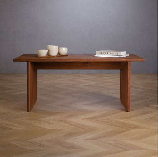 IDIMEX Couchtisch SALTO, Wohnzimmertisch aus Kiefer Massivholz, rechteckig, Sofatisch dunkelbra