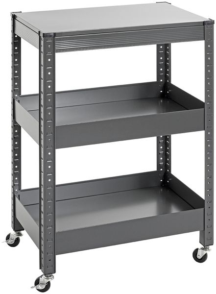 Servierwagen >55818< in anthrazit, Metall - 50x75x32cm (BxHxT)