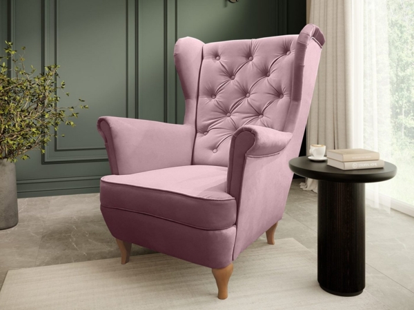 Beautysofa Ohrensessel Sessel FALCO Chesterfield Wohnzimmersessel Fernsehsessel