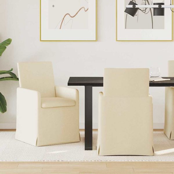 vidaXL Esszimmerstühle 2 pcs Creme 57 x 67 x 95 cm Stoff 42017910