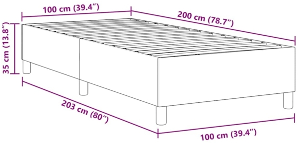 vidaXL Boxspringbett Grau-Grün 100 x 200 cm Cordstoff 3337396 Bild 9
