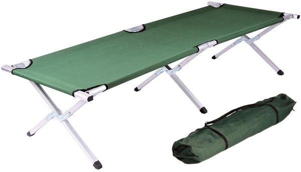 Klappbares Feldbett Campingbett Festivalbett Outdoorbett Liege Gästebett 190 cm dunkelgrün