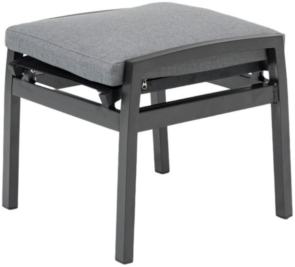 Gardissimo Fußhocker Vigo Alu Hocker Gartenhocker Sitzhocker mit Kissen (Hocker inkl. Kissen, Hocker inkl. Kissen mit Reißverschluss), inkl. Kissen / wetterfest / pflegeleicht