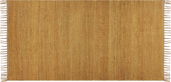 Teppich Jute senfgelb 80 x 150 cm Kurzflor zweiseitig LUNIA