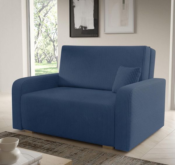 Schlafsofa Tessa II 135x85 cm Komfortables Sofa mit Bettkasten, Couch 2-Sitzer Kordstoff - Inklusive Gratis-Kissen - Poso 05