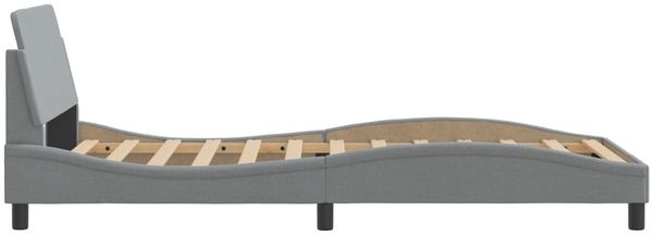 vidaXL Bettgestell "Dover" Hellgrau 100x200 cm Stoff 373125 Bild 5