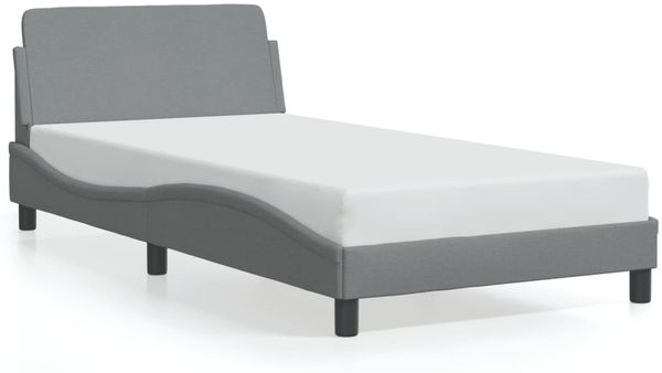 vidaXL Bettgestell "Dover" Hellgrau 100x200 cm Stoff 373125 Bild 2
