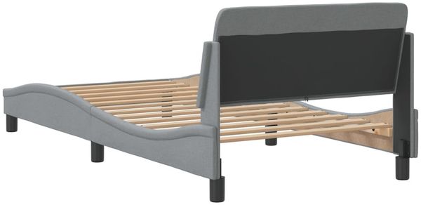 vidaXL Bettgestell "Dover" Hellgrau 100x200 cm Stoff 373125 Bild 6