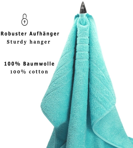 Betz Handtuch Set 4-TLG. Handtuch-Set Deluxe Farbe türkis, 100% Baumwolle (Set, 4-St) Bild 3