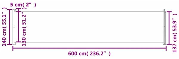 vidaXL Ausziehbare Seitenmarkise 140x600 cm Braun 313374 Bild 8
