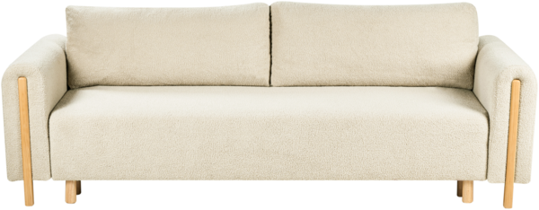 Schlafsofa 3-Sitzer KVAM Bouclé Cremeweiß mit Stauraum Bild 4