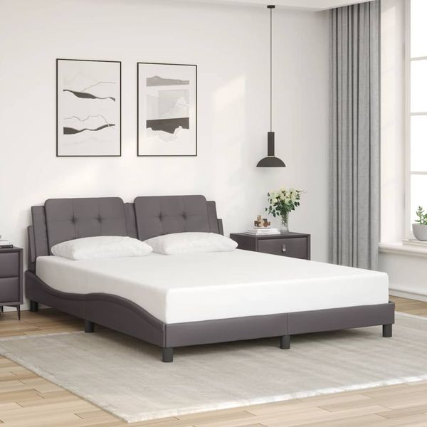 vidaXL Bettgestell ohne Matratze "Zadar" Grau 160x200 cm Kunstleder 3208194