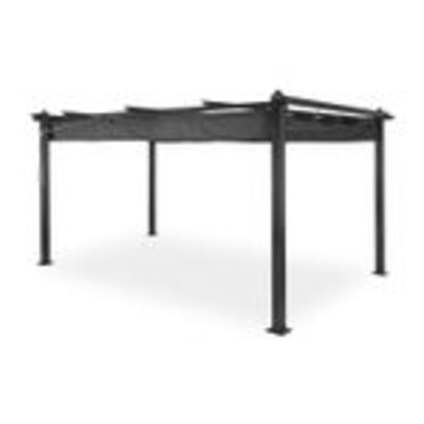 Blumfeldt Pavillon 3x4m, Rostfreier Metall-Pavillon mit Einziehbarem Dach, Pavillon Wasserdicht, Stabil & Winterfest, Langlebige Pergola Freistehend, Gartenpavillon mit UV-Schutz & Aluminium-Rahmen