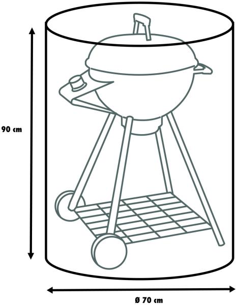 Primaster Schutzhülle 70x90 cm für Kugelgrills und Water Smoker Grillabdeckung