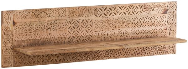 Wandboard Wandregal Mumbai Mango Massivholz braun 130x25x25 cm massivum Serie Mumbai Bilderleiste Holzboard Wanddeko Boho Stil Vintage Design
