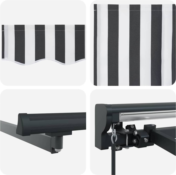 vidaXL Einziehbare Markise Anthrazit und Weiß 300x250 cm Stoff 3329959 Bild 7