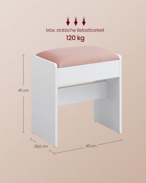 VASAGLE Schminktisch mit LED-Beleuchtung, einstellbare Helligkeit, modern Bild 4