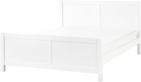Bett mit Lattenrost Holz CHAMPAGNAT 160 x 200 cm Weiß