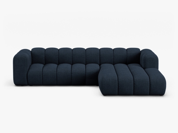Micadoni Modulares Ecksofa Lupine 4-Sitzer Rechts Boucle Baloo Dunkelblau