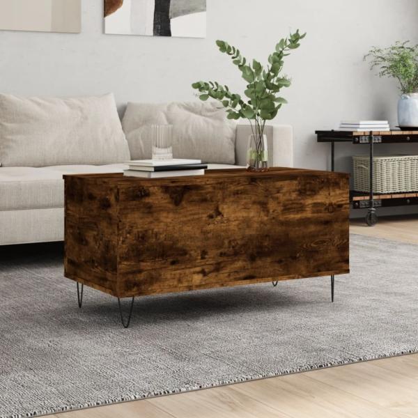 vidaXL Couchtisch Räuchereiche 90x44,5x45 cm Holzwerkstoff 830977