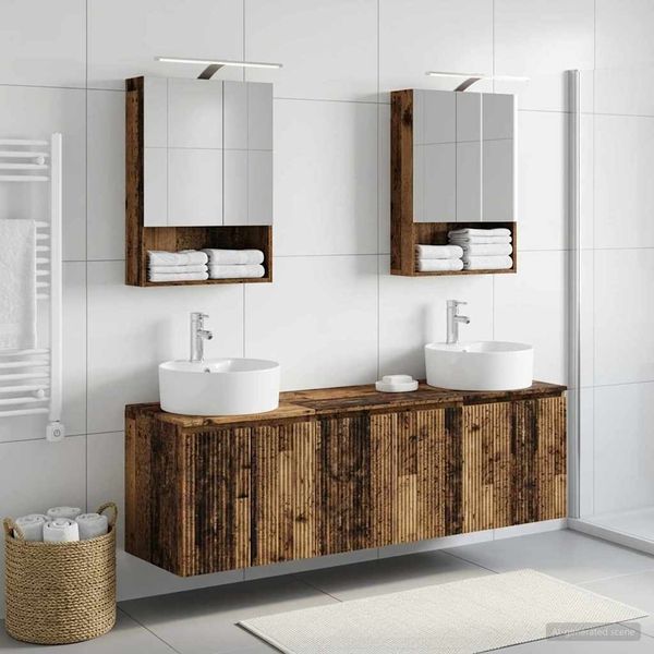 vidaXL Badezimmerschrank-Set 5 pcs Altholz Holzwerkstoff 3406445