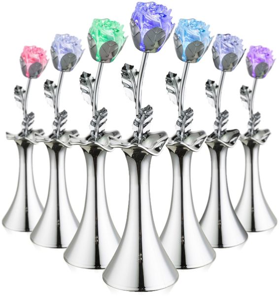 GLOBO '28112' LED-Tischlampe, Farbwechsel, Acryl/Chrom Rose/silber, 8x29,5 cm