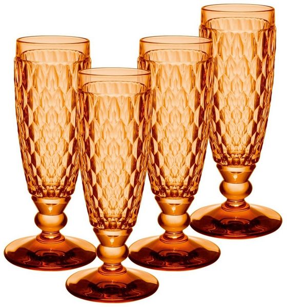 Villeroy & Boch Boston Coloured Sektglas 145 ml Apricot 4er Set Bild 5