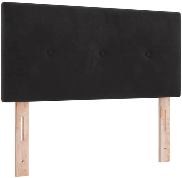 vidaXL Boxspringbett mit Kopfteil Schwarz 90 x 190 cm Samt 3340366 Bild 5