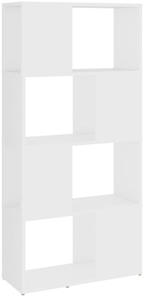 Bücherregal | Standregal Raumteiler Weiß 60x24x124,5cm Holzwerkstoff