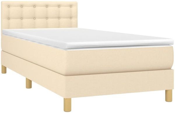 vidaXL Boxspringbett mit Matratze & LED Creme 80x200 cm Stoff, Härtegrad: H2 [3133994] Bild 3