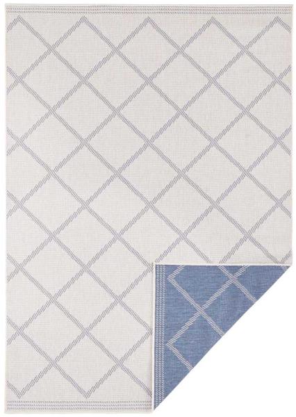 In- & Outdoor Wendeteppich Corsica Blau Creme - 120x170x0,5cm