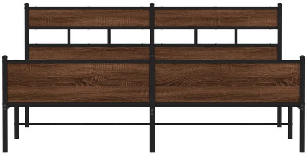 vidaXL Metallbett ohne Matratze Braun Eichen-Optik 183x213 cm 3308518 Bild 4