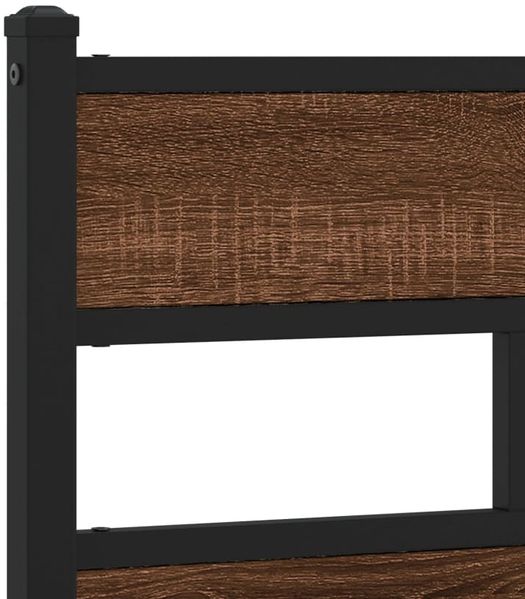 vidaXL Metallbett ohne Matratze Braun Eichen-Optik 183x213 cm 3308518 Bild 8