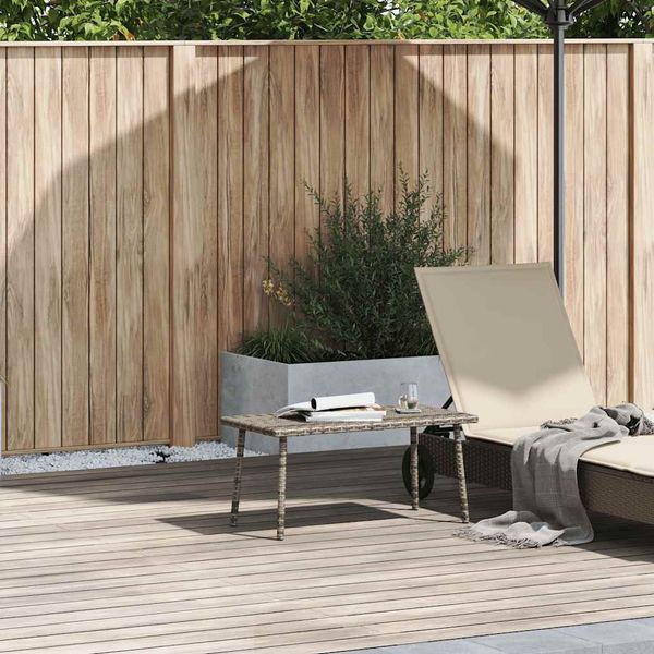 vidaXL Garten-Couchtisch Rechteckig Grau 80x40x37 cm Poly Rattan 4104057