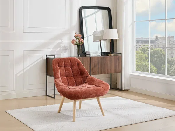 Vente-unique - LUOSTO Sessel Stoff Rot - B 79 cm x H 83 cm x L 87 cm