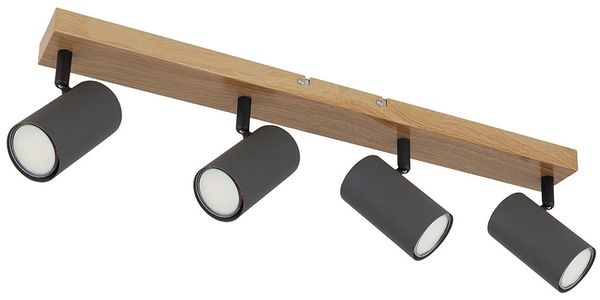 Deckenstrahler, Metall, Graphit Dunkel, 4 Flammig