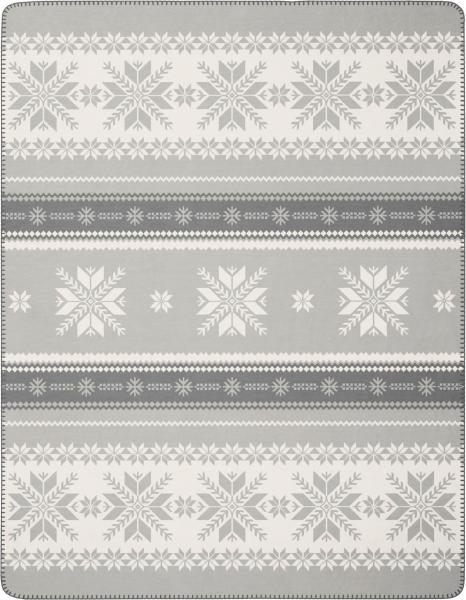 Biederlack Wohndecke Snow Crystals Größe 150x200 cm grau Plaid