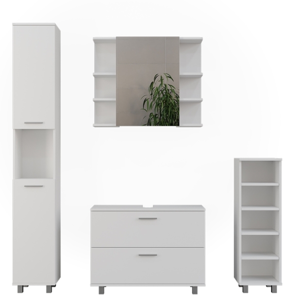 Badmöbel-Set Ilias Weiß 4 Teile Vicco