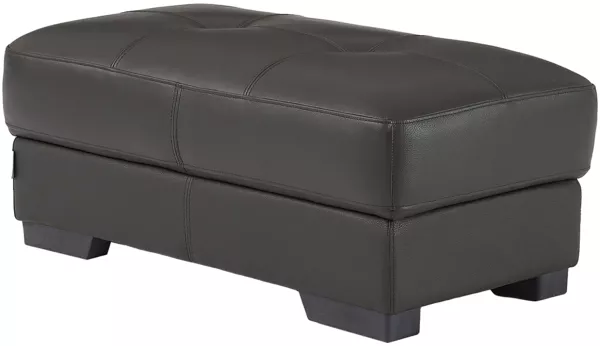 Vente-unique Sitzhocker METROPOLITAN II, Leder, Schwarz, 100x54x43 cm