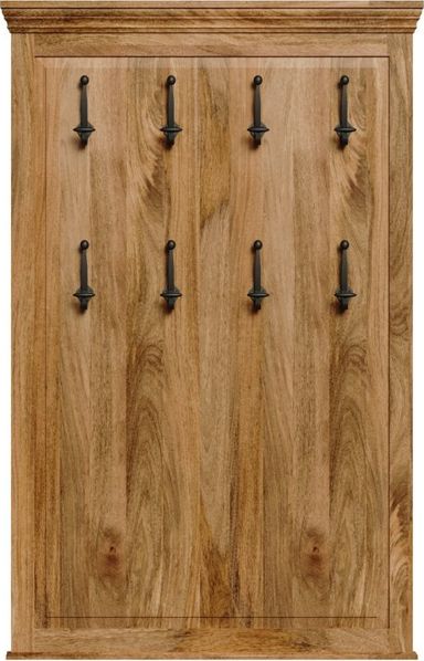 Wandgarderobe Guru mit 8 Haken 90x140x2,5 aus indischem Mango-Massivholz