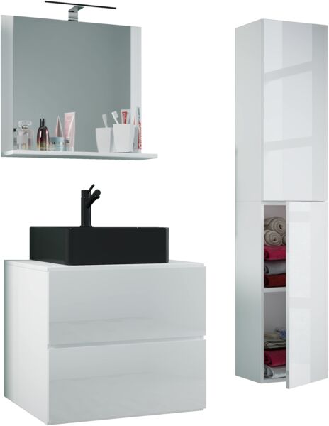VCM Badmöbel Waschtisch Lendas 919551 Weiß H. 150 x B. 93 x T. 52 cm
