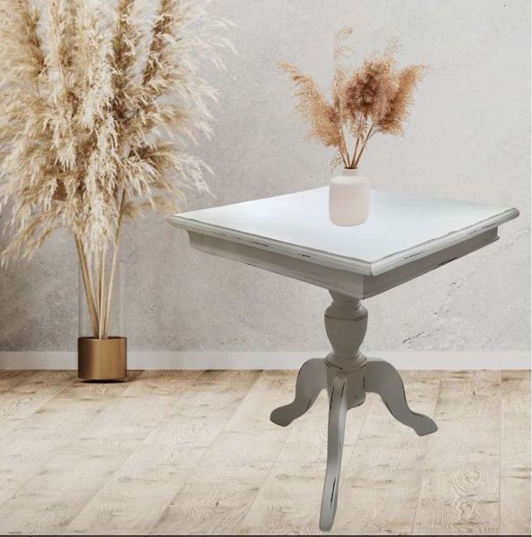 Beistelltisch TIGA 60cm antik-weiß Landhaus Shabby Chic Couchtisch Tisch