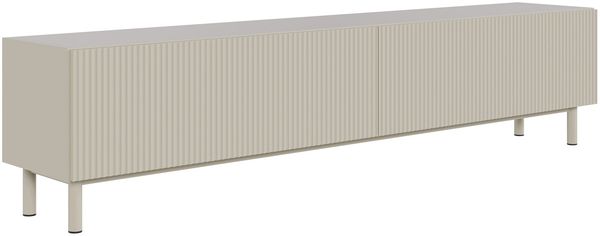 Selsey 'Veldio New' TV-Lowboard mit Rillenfront, Greige, 175 cm