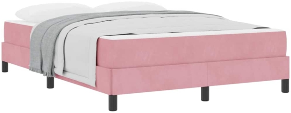 vidaXL Boxspringbett mit Matratze Rosa 140 x 200 cm Stoff 3398700 Bild 2